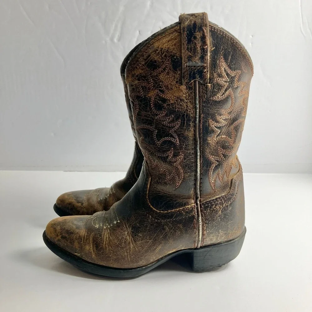Ariat 4LR Style 10001825 Heritage Western Brown Leather Cowboy Boots Size 9